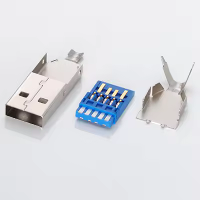 5Sets DIY USB 3.0 Male Connector (3 in 1) USB 3.0 Assemble Jack High Speed USB 3.0 Charging Socket