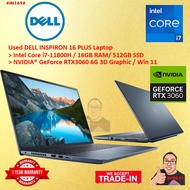 #IN169 USD DELL INSPIRON 16 PLUS Gaming Laptop Intel i7-11800H 16GB 512GB SSD NVIDIA RTX3060 6GB 3K 