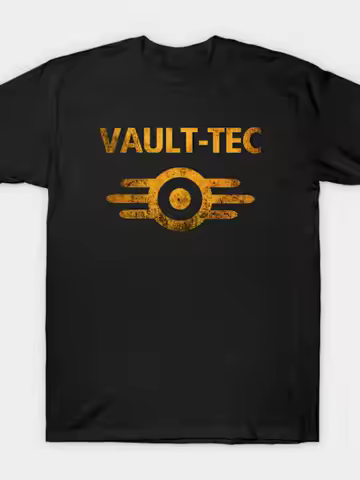 Men'S Vault-Tec Gaming T-Shirt Fallout Logo Graphic Graphic Tees Graphic Tees T Shirts For Men Black