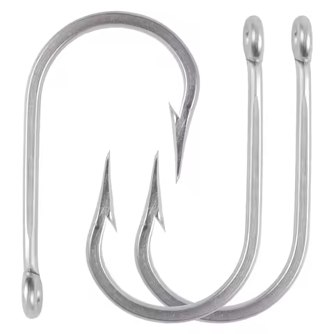 15PCS Big game fishing hooks 4X Stainless steel Live bait Alligator Hook Saltwater Circle large Shar