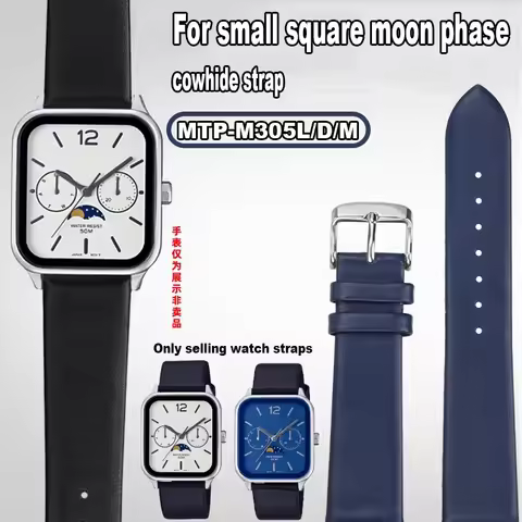 For Casio Small Square Moon phase MTP-M305 MTP-M300m/M300D 1183 V006 genuine leather Watch strap 20m