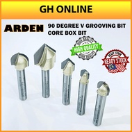 ROUTER BIT ARDEN 90 DEGREE V GROOVING BIT CORE BOX BIT TRIMMER BIT