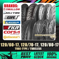 TAYAR 120/60-17,120/70-17,120/80-17 CONTINENTAL/CORSA/FKR/GRT/MICHELIN/SWALLOW/DELI TUBELESS/TUBE-TY