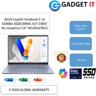 ASUS Copilot Vivobook S 14 S5406S-AQD238WS U7-258V/ Arc Graphics/ WINDOW 11