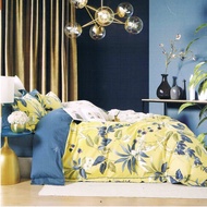 Sprei Katun Jepang Motif Bunga Kuning Minimalis Custom Semua Size - Sprei Murah Grosir