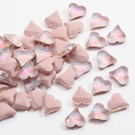 Peach Heart Rhinestone Love Heart Nails Art 3D Crystal Decorations