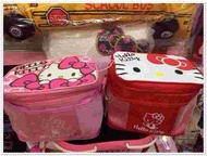 ♥小花花日本精品♥ Hello Kitty 防水保冷袋保溫袋/便當袋/野餐袋附背帶 粉色貓臉