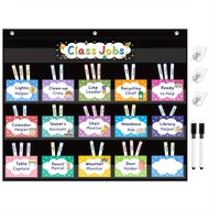 TEMU Class Jobs Pocket Chart With 70pcs Colorful Cards Including 3 Hooks And 2 Dry Erase Markers. 42