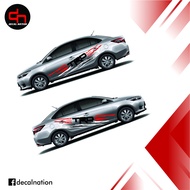 Vios TRD Side Decals BlackRed and White Color Cut Out Vinyl sticker