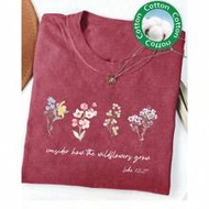 Consider How The Wildflowers Grow,Luke 12:27 Print Women's Short Sleeves Tee