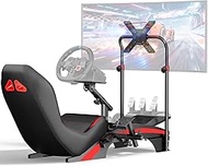 DIWANGUS Sim Racing Cockpit with Monitor Mount - F1 Style Steel Racing Simulator Cockpit with Seat C