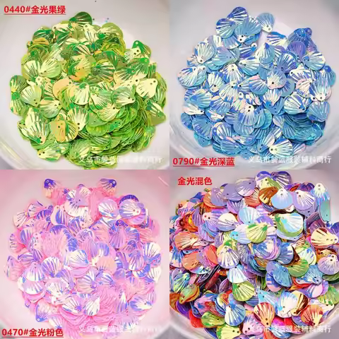 14 / 20mm DIY Material Gold Light Small Shell Accessory Sequin PVC Beads PVC Sequin Wedding Party De