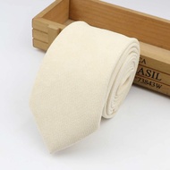 Mens Soft Comfortable Velvet Solid Color Necktie 7cm Ties Slim Thick Classic Sage Green Cream White 