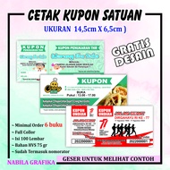 Cetak Kupon Custom / Cetak Karcis Custom (MIN 6 BUKU) / Kupon Jalan Santai / Karcis Parkir / Kupon