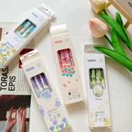 Set Of 4 MOKA FLOWERS gel Pens - Black Ink Pens
