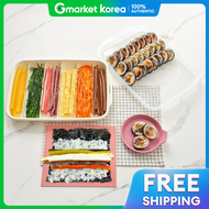 Easy Free Gimbap Ingredient Storage Container Gimbap Rolling Pastel Plates 3-Piece Set