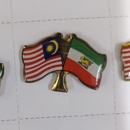 [IRAN & MALAYSIA]  FLAG IRAN MALAYSIA 2026 with epoxy with COLLAR PIN IRAN SAVE IRAN WE LOVE IRAN BE