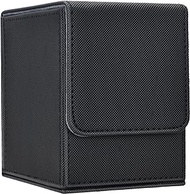 Zettokete MTG Deck Box - Large Capacity Trading Card Storage Box,Fits 100+ Double-Sleeved Cards,Leather Deck Case Compatible with Magic Commander Deck,YuGiOh Structure Deck,PTCG(Black)