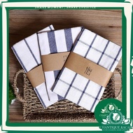 CK Decor Kitchen Tools Blue White Striped Table Cloth Simple Style Cotton Linen Cover Cloth Coaster 