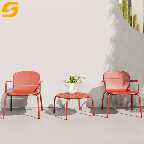 Custom Aluminum Garden Chair Outdoor Furniture Bistro Coffee Table Aluminum Pool Dining Chairs Garde