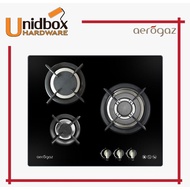 AZ-370F 60CM Tempered Glass Hob-PUB/Aerogaz/3 Burners/Kitchen Appliances/Gas Stove