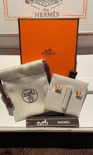 Brand new Hermes Mini Pop H earrings rose dragee pink  全新 愛馬仕  粉金 耳環