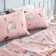 香緋喵  單人雙人床單/床包 手繪貓咪40支純棉床品 枕套被套另購