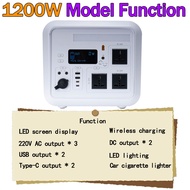 PB SOLAR Portable Power Station AC 220V Output 600W/1200W/2000W Emergency Power Supply Solar Powerba