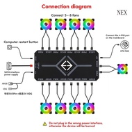 NEX ARGB PWM Fan Hub 5V 3PIN ARGB 4PIN PWM  Case Fan Hub Controller  Power