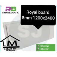 Royalboard 8mm 1200x2400 / papan semen / fyber semen / plafon / partisi / royal / royalbaord / seper