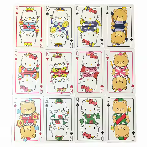 Hello Cute Kitty Poker Fun Leisure Board Games Cartoon Playing Cards Lovely Periphery family Party G