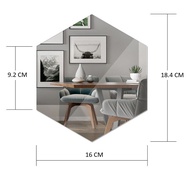 Gratis Ongkir - (1 PC) Kaca Segi Enam Hexagon Dekorasi Dinding / Cermin Hexagonal Dekorasi Dinding