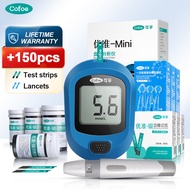 Cofoe Youzhun Mini Blood Sugar Test Kit +150 Test Strips +150 Needles Digital Blood Glucose Meter Kit Glucometer Full Set Diabetic Test Machine Blood Glucose Monitor Set for Diabetes Tester [LIFETIME WARRANTY]