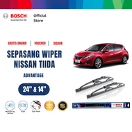 Bosch Sepasang Wiper Kaca Mobil Nissan Tiida C11 Advantage 24 dan 14 inchi