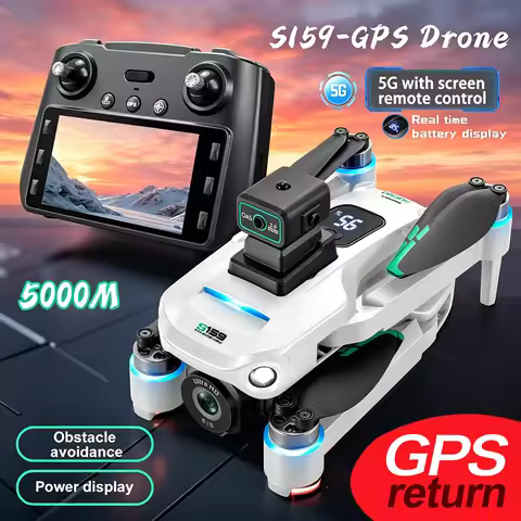 New S159 GPS Drone 8K Professional HD 360° Dual Cameras 5G WIFI Brushless Motors Obstacle Avoidance 