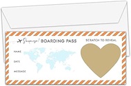 Boarding Pass Save The Date Card with Envelope - Surprise Holiday Scratch Off Card - Destination Wed