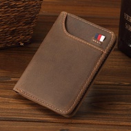 Dompet Lelaki 100% Kulit Lembu Asli, Dompet Kad Kecil Bergaya Muat 6 Kad + Foto Dompet Kulit Lembu