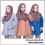 FC Mart - Women Blouse / Blouse Muslimah Butang / Long Sleeve Button Top / Blause Wanita / Baju Lengan Panjang Perempuan