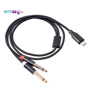 USB C To Dual 6.35Mm Audio Stereo Cable Type C To Dual 6.35Mm Audio Cord for Smartphone Multimedia S