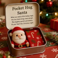 Christmas Pocket Hug Gift Set – Mini Santa Ornaments With Encouragement Cards, Portable Comfort Z7l7