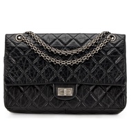 Chanel Black Quilted Aged Calfskin 2.55 Reissue 226 Double Flap Ruthenium Hardware, 2014