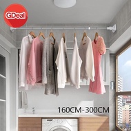 GDeal 160-300cm Telescopic Shower Curtain Rod Stainless Steel Curtain Rail Rod Batang Tirai Pancuran