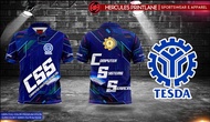 TESDA -COMPUTER SYSTEM SERVICE 3D full sublimation  POLO T SHIRT-FREE CUSTOM NAME SERVICE