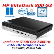 Refurbished HP EliteDesk 800 G3 Mini PC, Core i7 6th Gen CPU, 8GB RAM, 256GB SSD, Budget Desktop