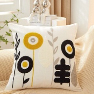 18‘’x18‘’ 【In Stock】New Style Towel Embroidered Cushion Cover 45x45cm Cotton Flowers Series Decorati