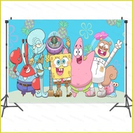 SY3 SpongeBob SquarePants Theme Cartoon Photography Background Cloth Party Banner Children Kids Birt