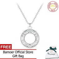 BAMOER สร้อยคอจี้รูป925เงินสเตอร์ลิงประกายสำหรับผู้หญิงของขวัญเครื่องประดับ BSN343