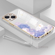 Casing iphone 13 iphone 13 mini iphone 13 pro iphone 13 pro max Phone Case cute deer Silicone pretty Phone Case Send Lanyard