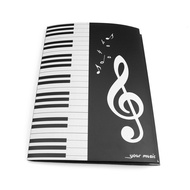 Black Sheet Music Folder A4 Size Storage Holder Binder for Stage Musical Instrument Piano Performance