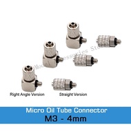 Micro M3 TO 4MM Oil Tube Connecotr for Hydraulic and Telescopic Boom 1:14 RC Excavator Trailer Car P